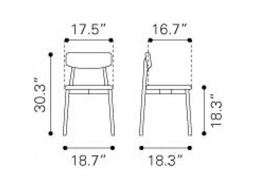 Silla De Comedor Modelo Newman Nuez/Azul Tinta - Kessa.