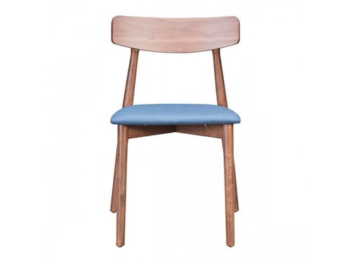 Silla De Comedor Modelo Newman Nuez/Azul Tinta - Kessa.