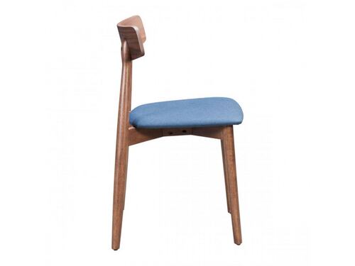 Silla De Comedor Modelo Newman Nuez/Azul Tinta - Kessa.
