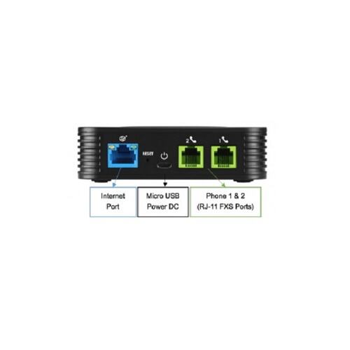 Ata Adaptador VOIP 2 Puerto FXS 2 SIP Grandstream HT-802