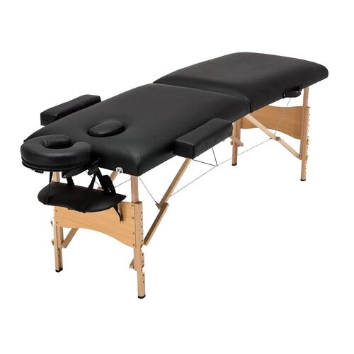 Cama Mesa P/ Masaje 2 Secciones 195x70cm Espuma 4cm M001 Negro