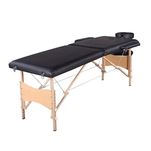 Cama Mesa P/ Masaje 2 Secciones 195x70cm Espuma 4cm M001 Negro