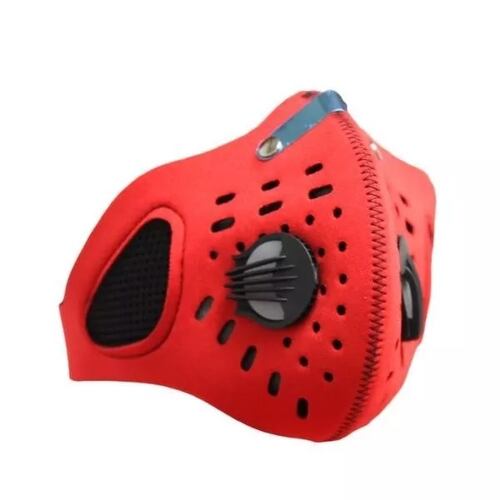 Cubrebocas Bicicleta DM Deportiva Neopreno C/ Filtro Rojo