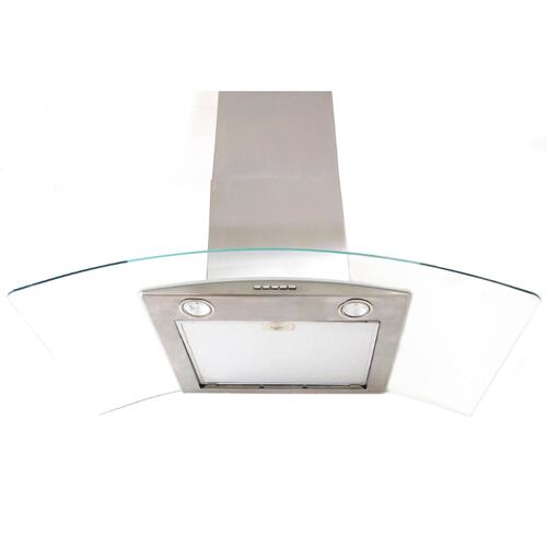 Campana Cocina IHD Modelo CH Milan 90 Cms En Acero Inox Y Cristal Curvo.