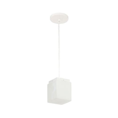 Candil Cubo Vidrio Opalino Blanco Lampara Techo Maxxi.