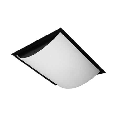 Lampara Techo Plafon Cuadrado Base Negra Vidrio Mate Maxxi.