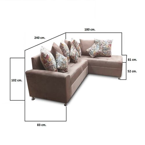 Sala Esquinera Cancún Velvet Terra Maderian//ENTREGA A CDMX Y ZONA METROPOLITANA.