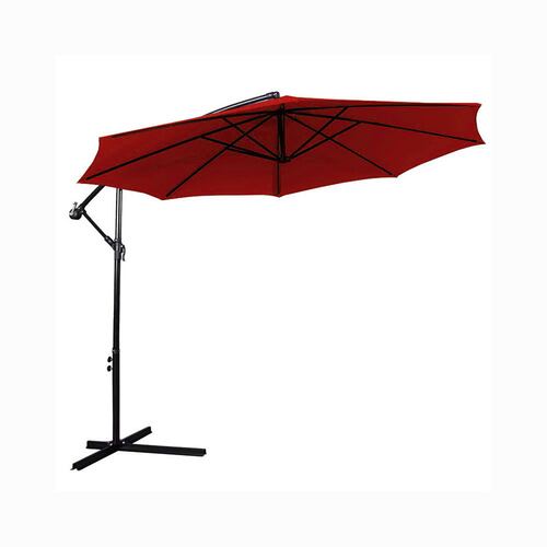 Sombrilla 3 Mts Diametro Jardin Playa Sol Lateral Exterior Roja