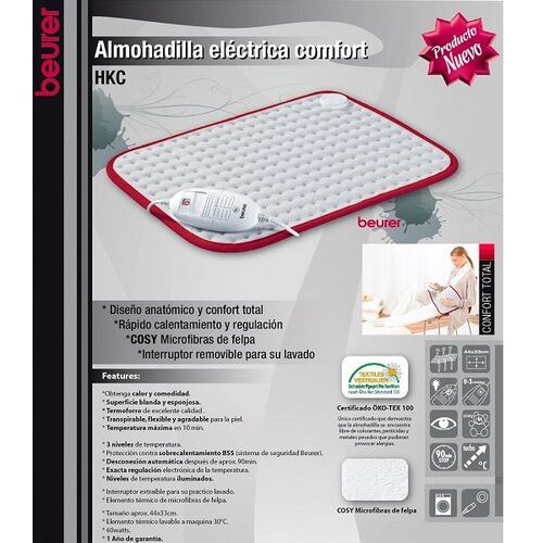 Almohadilla Eléctrica Comfort 44x33cm 3 Niveles Beurer.