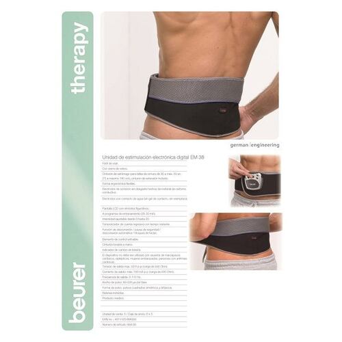 Cinturon Electroestimulador Dolor Lumbar TENS EM38 Beurer.
