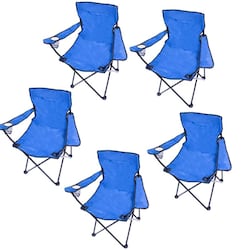 silla-plegable-kit-5-sillas-playa-jardin-camping-pesca-azul