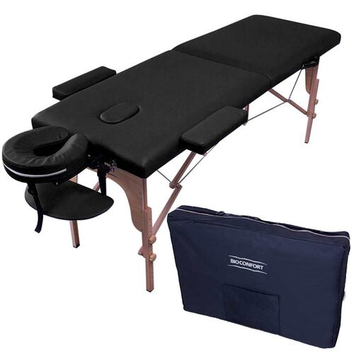 Cama De Masaje Camilla Plegable 150 kg Reclinable Fisioterapia Faciales Spa Negro Nanofort