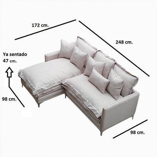 Sala Nube Chaise Izquierdo Lino Marmol MADERIAN // ENTREGA A CDMX Y ZONA METROPOLITANA.