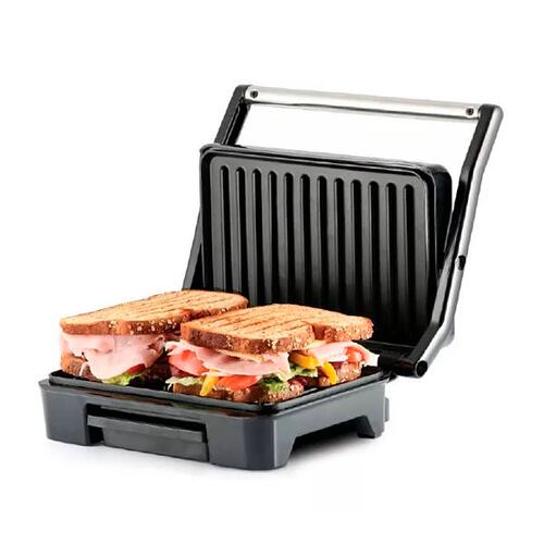 Parrilla Grill Panini Taurus de 850W con superficie Antiadherente de Acero modelo TOSTARE.