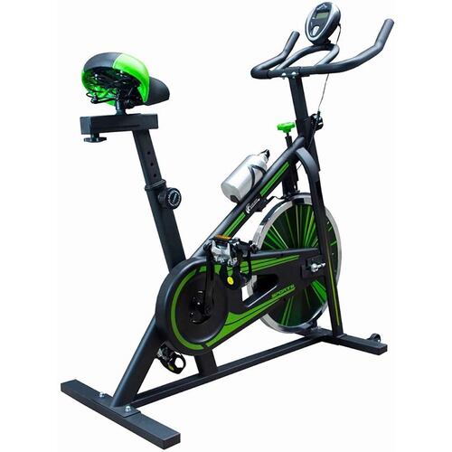Bicicleta Fija Estática Spinning Profesional 10kg Fitness Cardio Gym Verde Centurfit.