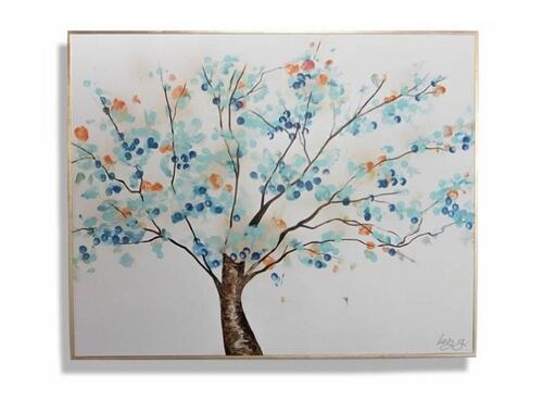 Cuadro Decorativo arbol Aqua Naranja - Kessa.