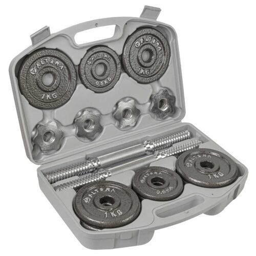 Set de Mancuernas 12 Discos Pesos .5 y 1 kg Incluye Estuche de Plastico