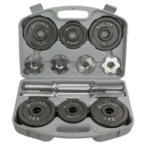 Set de Mancuernas 12 Discos Pesos .5 y 1 kg Incluye Estuche de Plastico