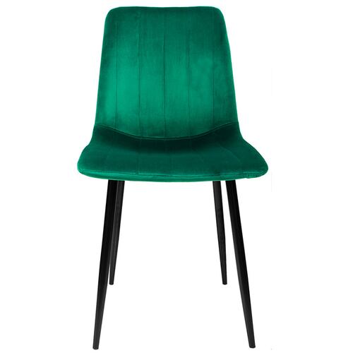 Silla Eames Tapizada Verde Recta Vintage Comedor