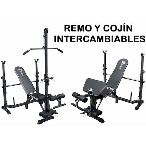 Banco Multifuncional Duo Remo Espalda Pesas Multiposiciones Centurfit