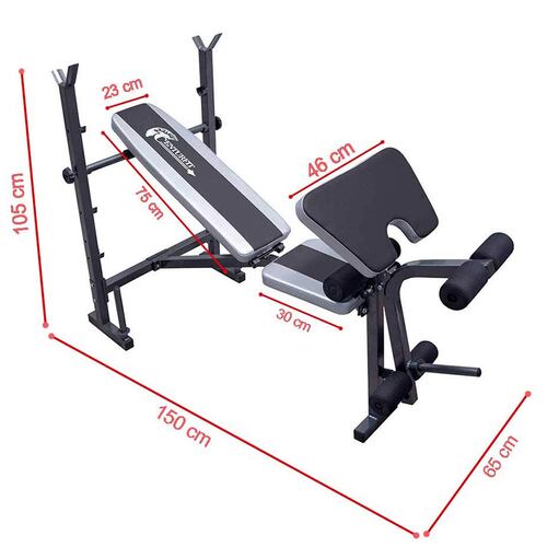 Banco Pesas Multiposiciones 5 en 1 Discos Barra 4 Inclinacion Gym Ejercicio
