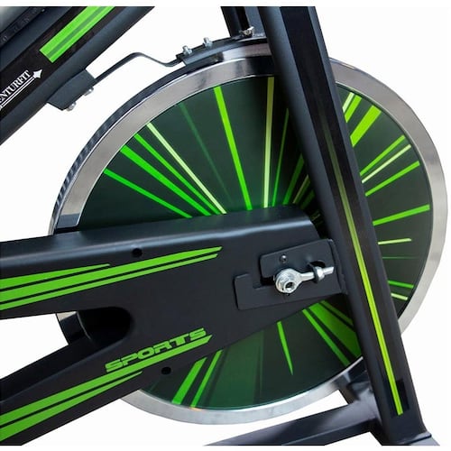 Bicicleta Fija Estática Spinning Profesional 10kg Fitness Cardio Gym Verde Centurfit.