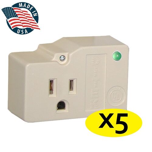 COMBO 5 Supresores Picos Pararrayo Sobretensión 110v/15A 30kA Enchufe.