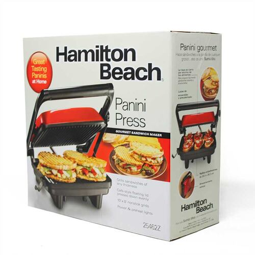Paninera Parrilla Panini Press Roja Hamilton Beach 25462z