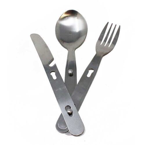  Set De 3 Cubiertos Con Estuche Para Campismo Wenzel 50000.