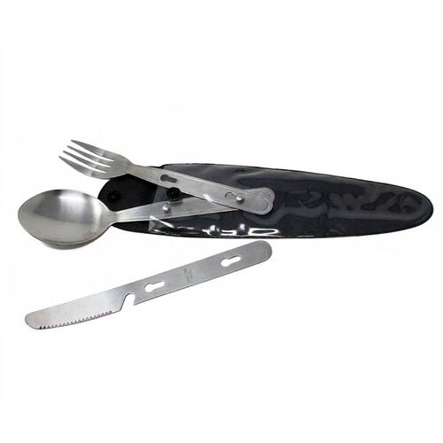  Set De 3 Cubiertos Con Estuche Para Campismo Wenzel 50000.