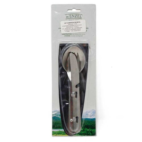  Set De 3 Cubiertos Con Estuche Para Campismo Wenzel 50000.