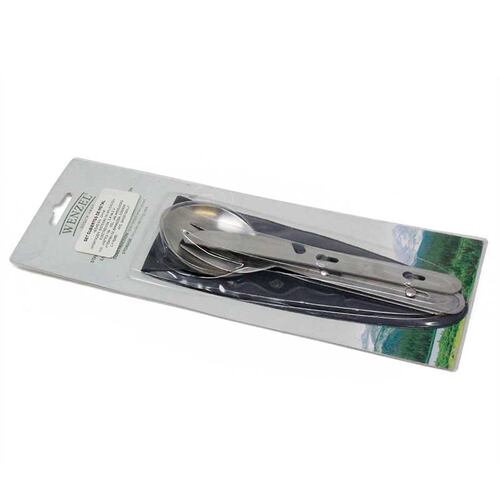  Set De 3 Cubiertos Con Estuche Para Campismo Wenzel 50000.