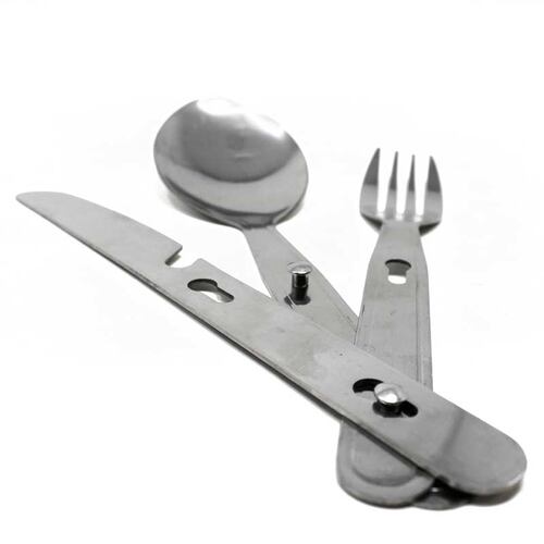  Set De 3 Cubiertos Con Estuche Para Campismo Wenzel 50000.