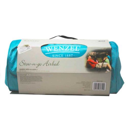 Colchón Inflable C/bomba Queen Stow-n-go Aqua Wenzel 8227116.