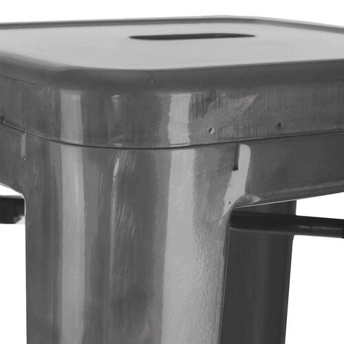 Banco Tolix Kit 2 Bancos Silla Metal  Cafeteria Industrial Vintage Plata
