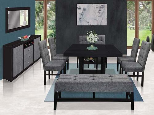Antecomedor Cony 6 Sillas 1 Banca Chocolate - Kessa.