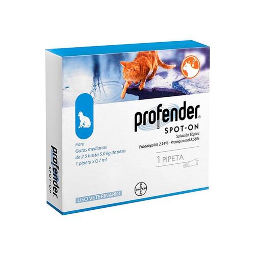 Desparasitante Profender Uso Tópico Gato Mediano 2.5 - 5kg