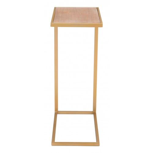 Mesa Lateral Ike Madera/Oro - Kessa.