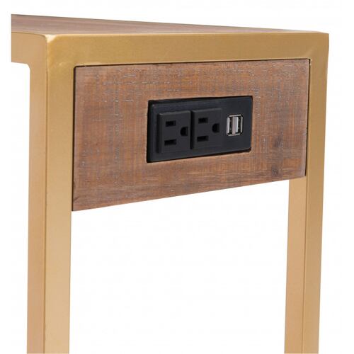 Mesa Lateral Ike Madera/Oro - Kessa.