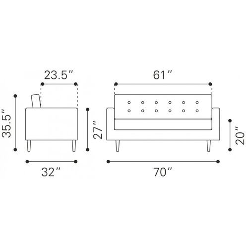Sofa Puget Negro - Kessa.