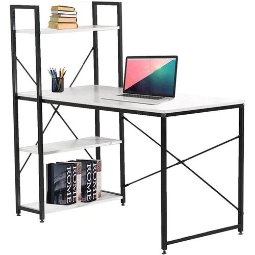 Escritorio Minimalista Metal Trabajo, Hogar y Oficina Repisas Blanco