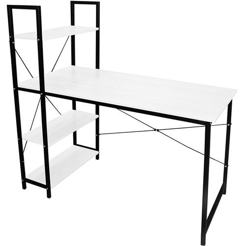 Escritorio Minimalista Metal Trabajo, Hogar y Oficina Repisas Blanco