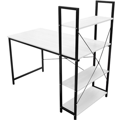 Escritorio Minimalista Metal Trabajo, Hogar y Oficina Repisas Blanco