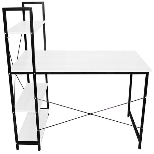 Escritorio Minimalista Metal Trabajo, Hogar y Oficina Repisas Blanco
