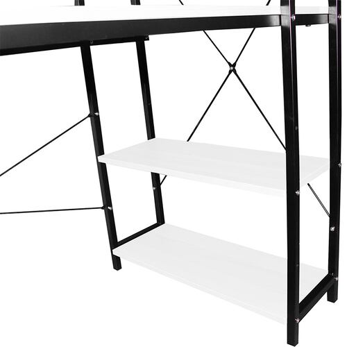 Escritorio Minimalista Metal Trabajo, Hogar y Oficina Repisas Blanco