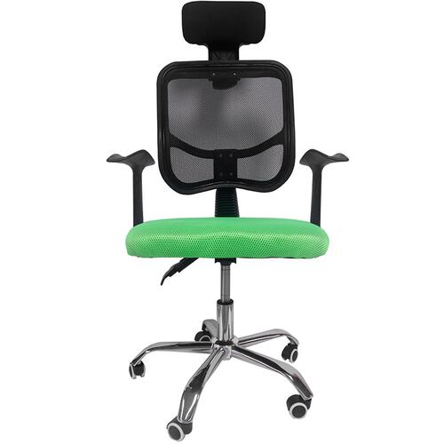 Escritorio Minimalista Kit Silla Oficina Reclinable Cabecera Ajustable  Verde