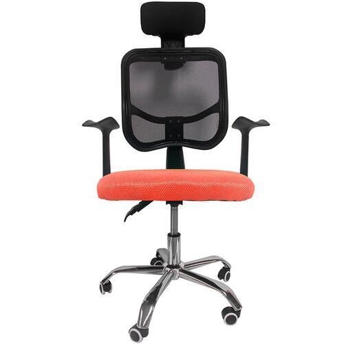 Escritorio Minimalista Kit Silla Oficina Reclinable Cabecera Ajustable Naranja