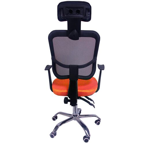 Escritorio Minimalista Kit Silla Oficina Reclinable Cabecera Ajustable Naranja