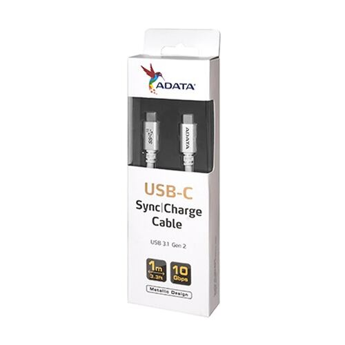Cable USB C a USB C 3.1 Gen2 Adata Blanco 1 Metro ACC3AL-100CM-CSV