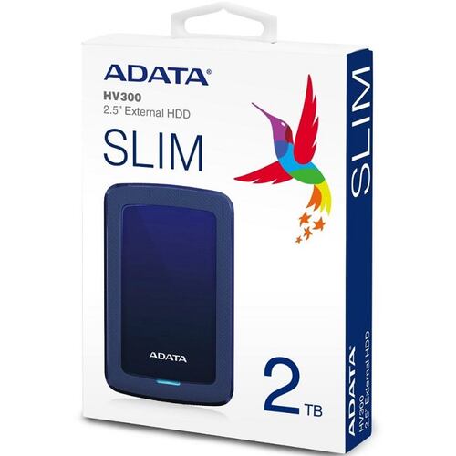 Disco Duro Externo Adata HV300 2 TB Azul USB 3.0 AHV300-2TU31-CBL